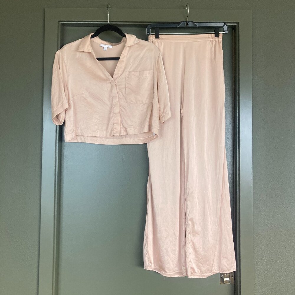 Lunya Silk Pajama Set delicate pink XS EUC
